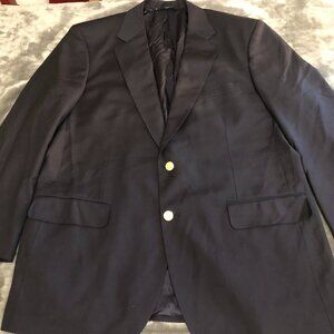 Brooks Brothers Country Club Classic Black Sport Coat-Gold Button Blazer-44R